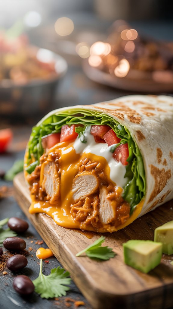 sassy chicken burrito preparation