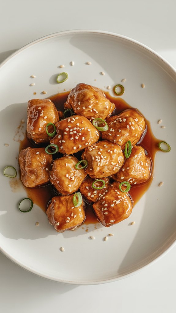 sesame chicken with tangy sauce