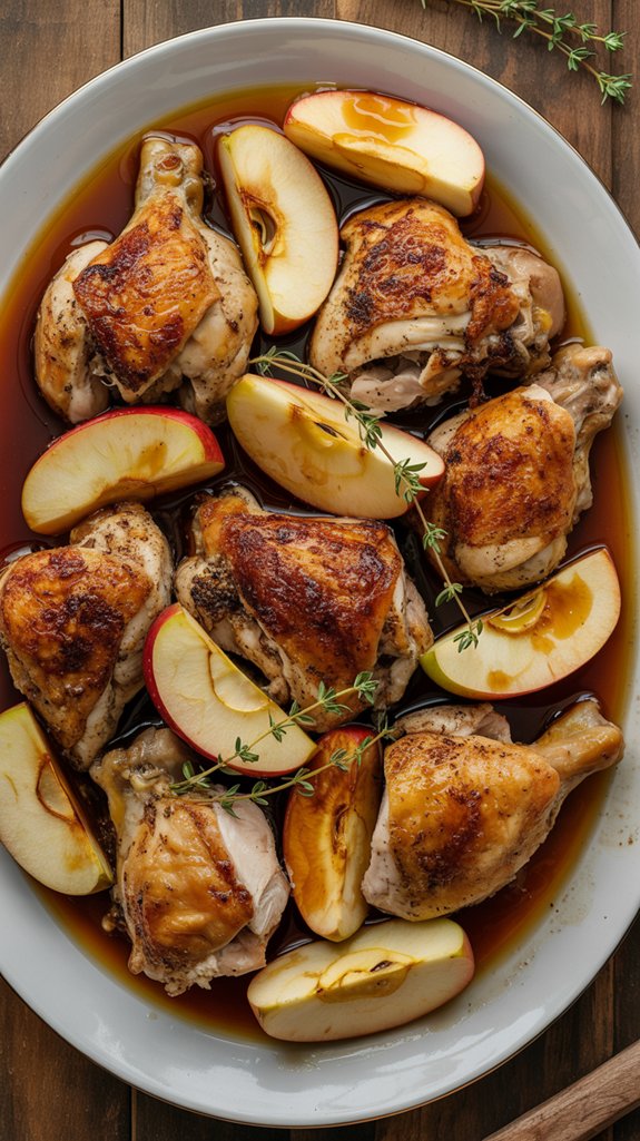 sherry infused apple chicken dish