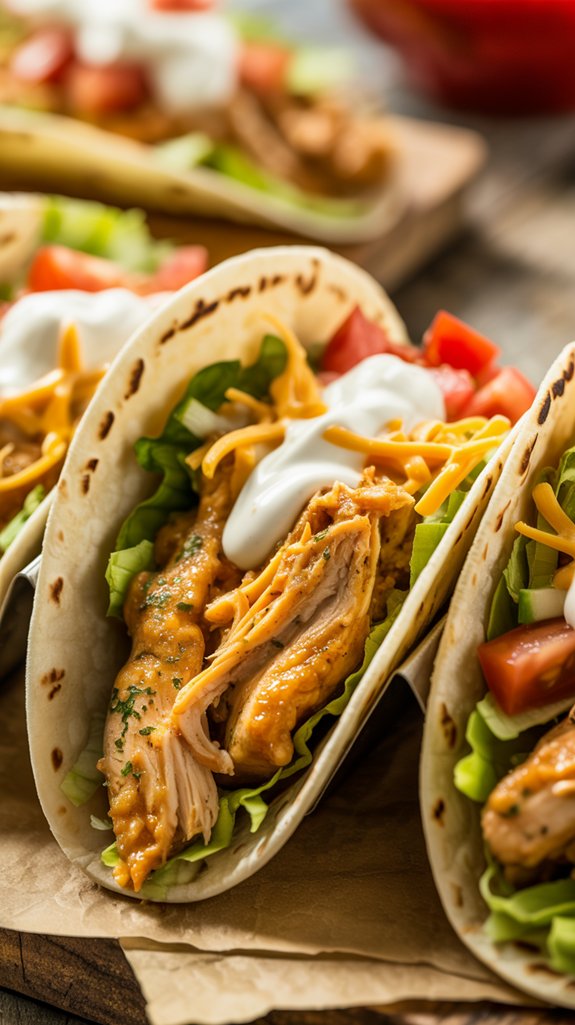 slow cooker ranch chicken tacos