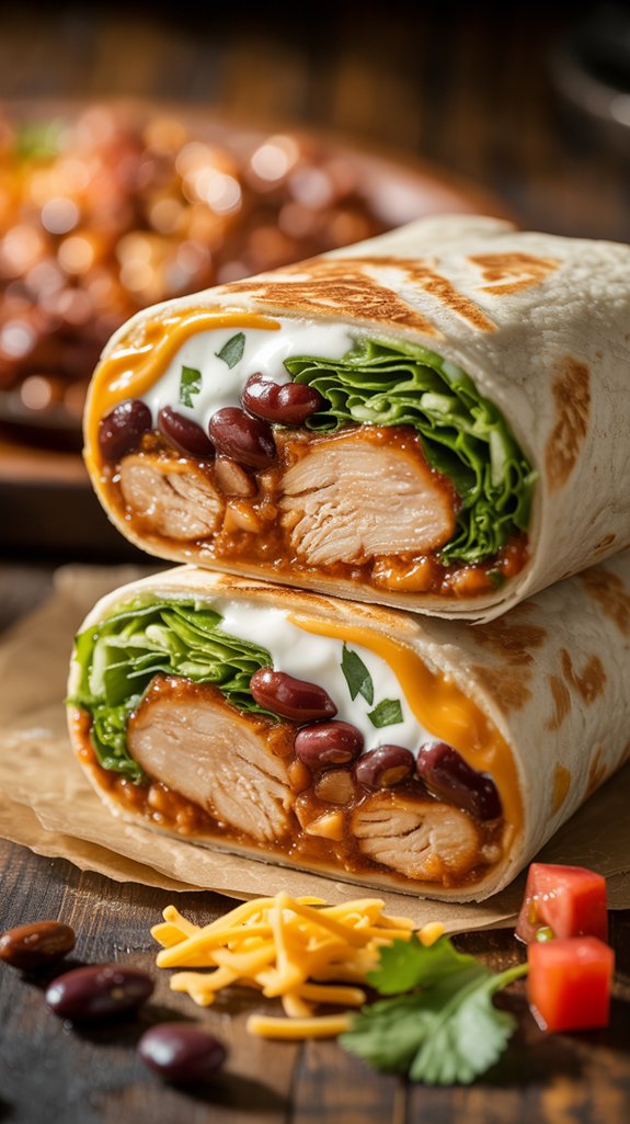 smoky chipotle chicken burritos