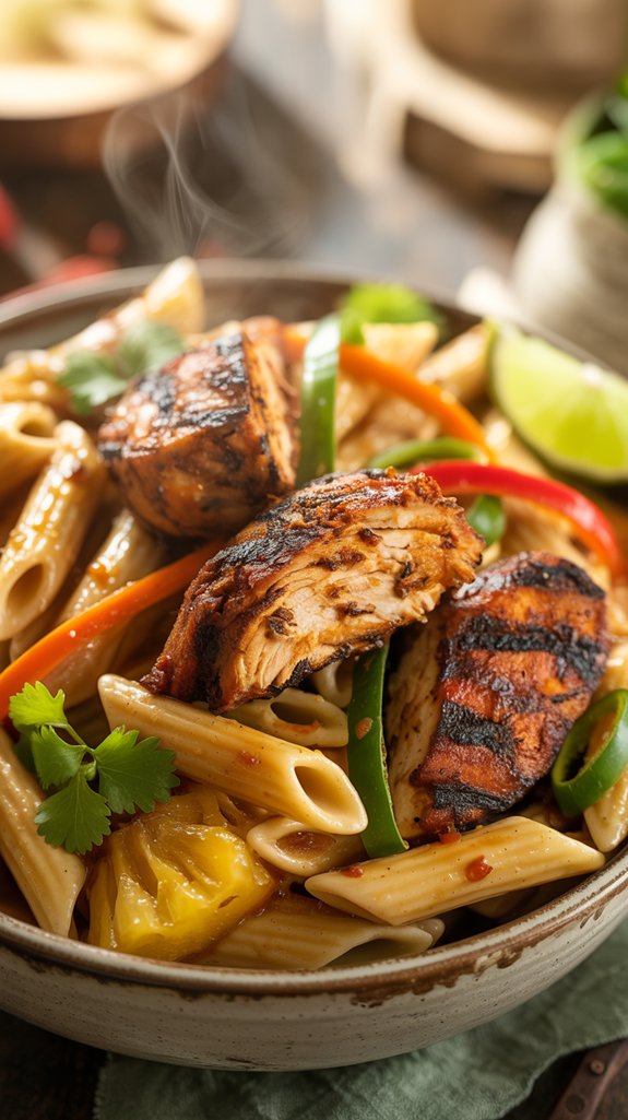 spicy caribbean chicken pasta