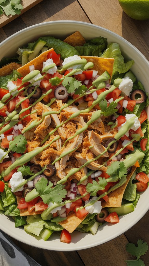 spicy chicken salad tostadas