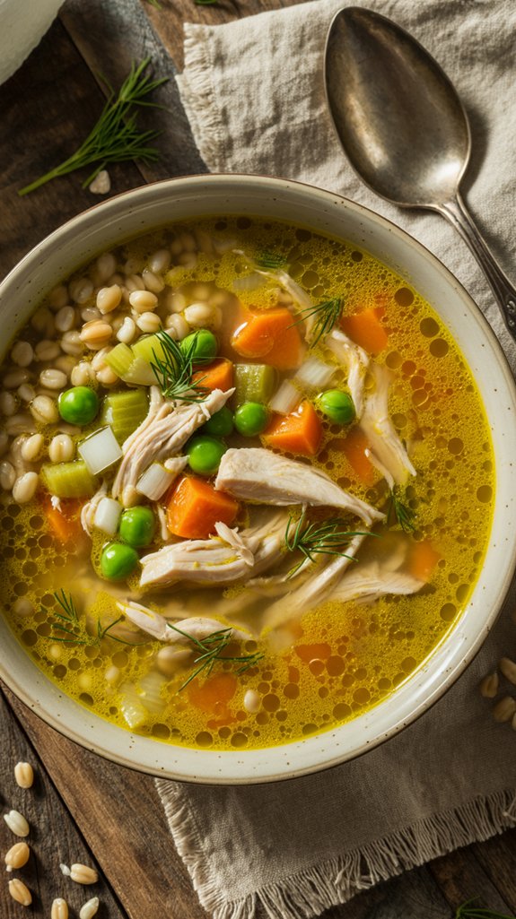 spring chicken barley soup