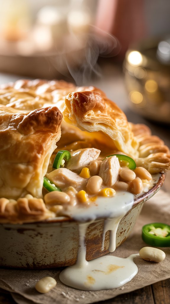 white chicken chili pot pie